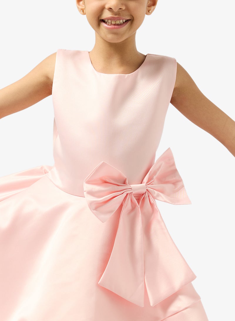 Pinata Pink Bow Tiered Occasion Dress - Image 3